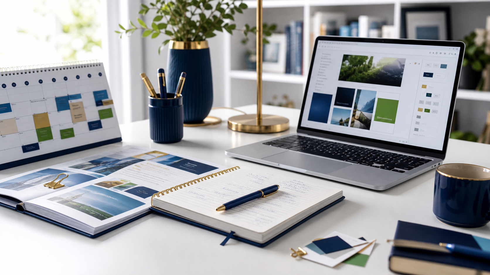 Office and school supplies workspace
